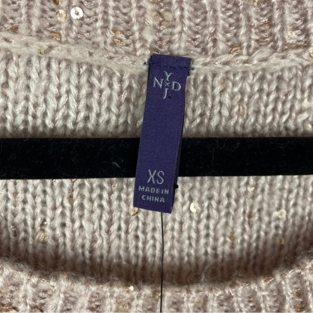 NYDJ Sequin Oversized Ntral Sweater XS Cream Pink Cameo - Picture 13 of 13
